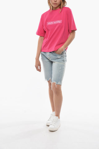 BIRGER CHRISTENSEN Crew-neck ASTER T-Shirt with Front Embroidery