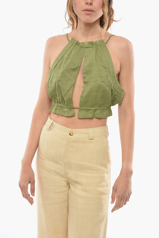 Halter-neck Flax ORLI Crop Top