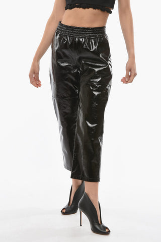 Pantaloni EAGLE in Pelle Lucida con Elastico in Vita