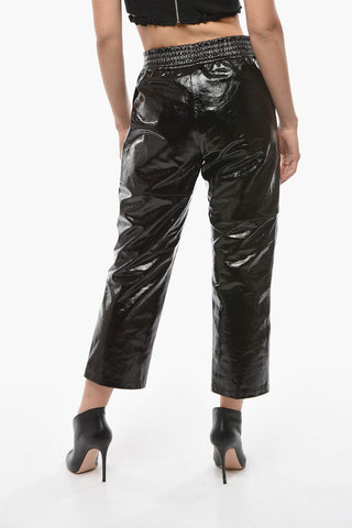 Pantaloni EAGLE in Pelle Lucida con Elastico in Vita