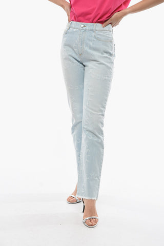 Regular Fit Jeans with All-Over Logo 20cm