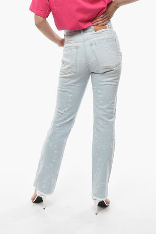 Regular Fit Jeans with All-Over Logo 20cm