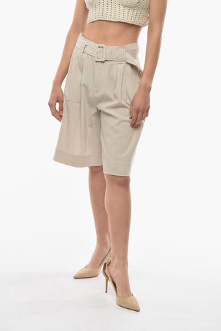 Double Pleat Shorts with Belt