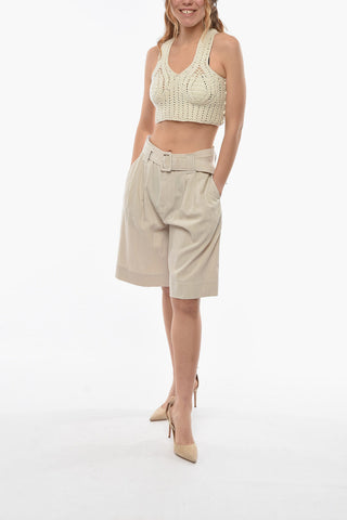 Double Pleat Shorts with Belt
