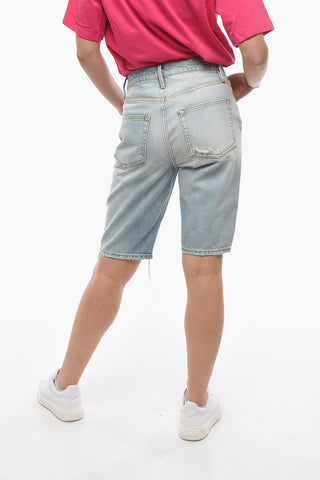 Shorts in Denim Effetto Vintage