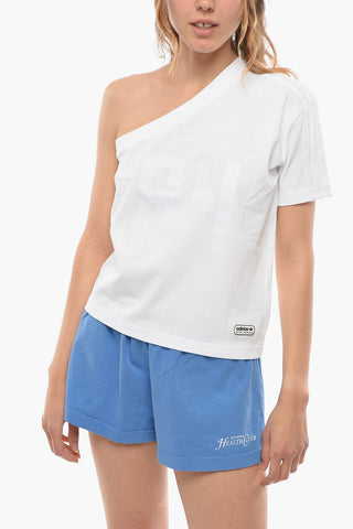 LOTTA VOLKOVA  One-Shoulder RINGER T-shirt with 84 Print