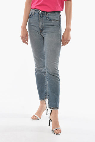 High Waist Straight Leg Jeans 16cm