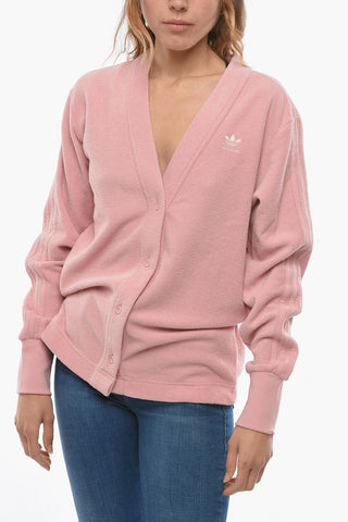 Cardigan in Spugna con Logo Ricamato