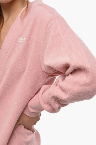 Cardigan in Spugna con Logo Ricamato