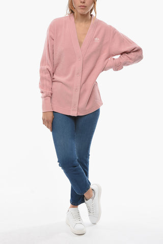 Cardigan in Spugna con Logo Ricamato