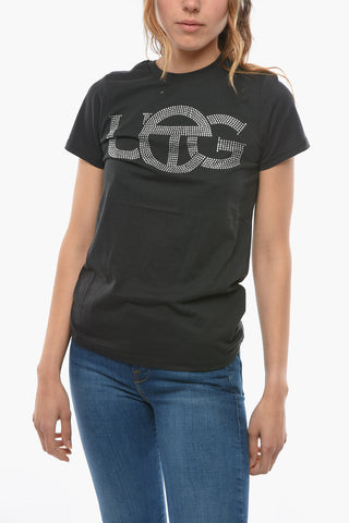 TELFAR Crew-neck T-with Rhinestone Embellished Logo 