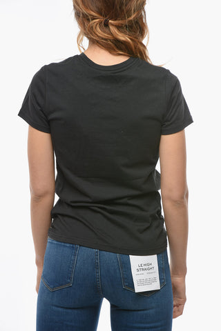 TELFAR Crew-neck T-with Rhinestone Embellished Logo 