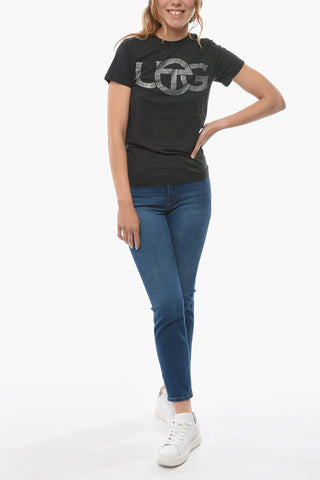 TELFAR Crew-neck T-with Rhinestone Embellished Logo 