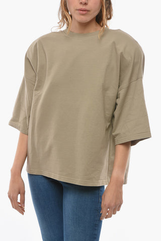 Crew-neck T-Shirt with Removable Padded Shoulders