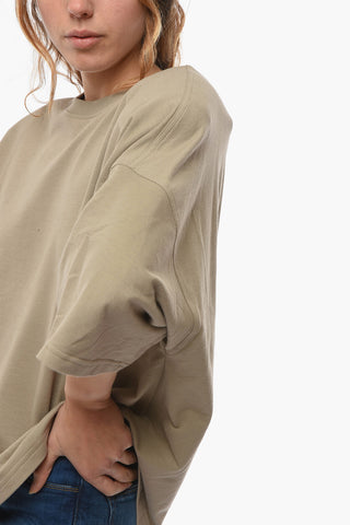 Crew-neck T-Shirt with Removable Padded Shoulders