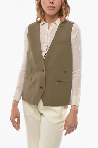 V-Neck ANJELICA Waistcoat with Back Adjuster
