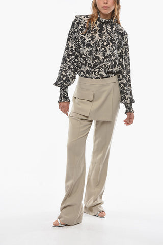 Pantaloni a 1 Pince con Dettaglio Wrap