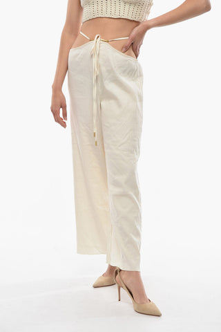 Wide Leg Pants GAIA With Decorative Laces
