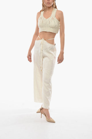 Wide Leg Pants GAIA With Decorative Laces