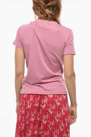 EMPORIO T-shirt in Cotone Stretch con Stampa Logo Luccicante