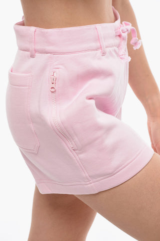 Fleece Cotton Shorts with Zipped Pocket