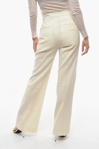Hidden Closure Virgin Wool Palazzo Pants