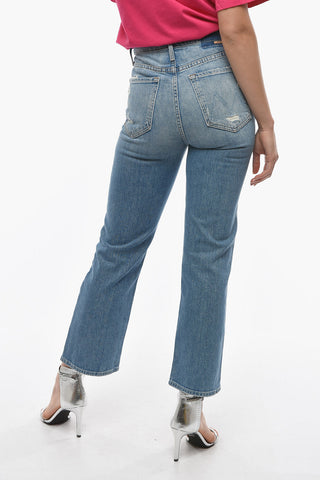 SUPERIOR Stretch Denim Ripped Cropped Jeans 20cm