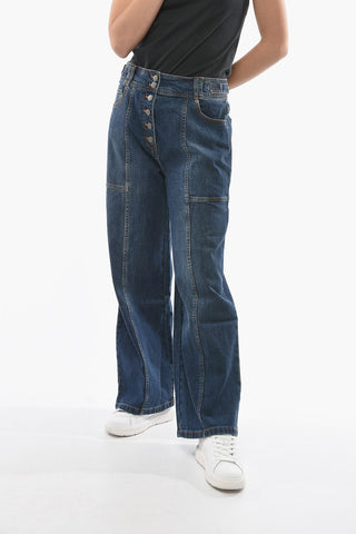High Waist Flared BILLIE Jeans With Button-Fastening 30cm