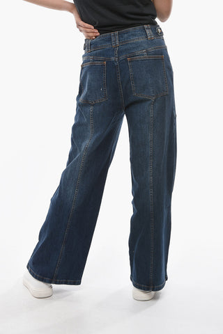 High Waist Flared BILLIE Jeans With Button-Fastening 30cm