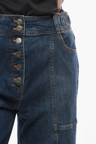 High Waist Flared BILLIE Jeans With Button-Fastening 30cm