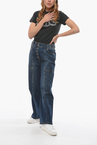 High Waist Flared BILLIE Jeans With Button-Fastening 30cm