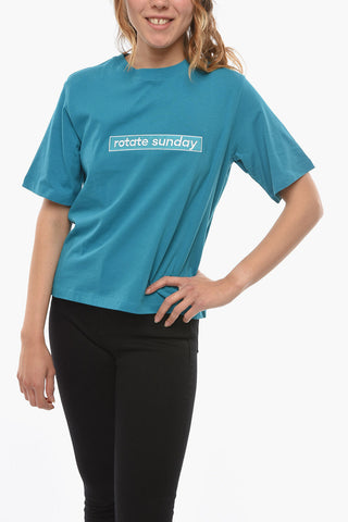 BIRGER CHRISTENSEN T-Shirt ASTER Girocollo con Ricamo Frontale