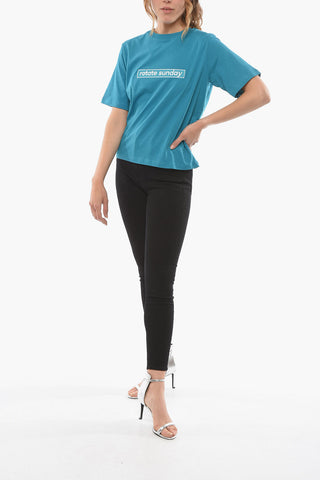 BIRGER CHRISTENSEN T-Shirt ASTER Girocollo con Ricamo Frontale