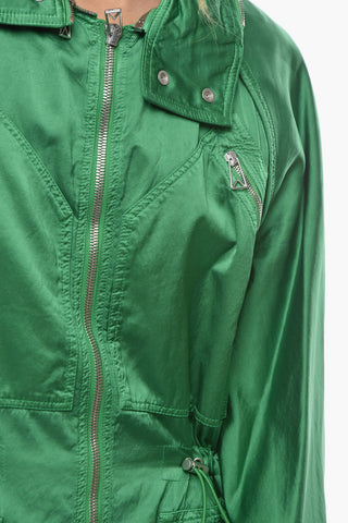 Parka in Raso di Viscosa con Cappuccio