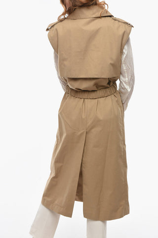 Sleeveless GRY A-Line Coat with Removable Belt