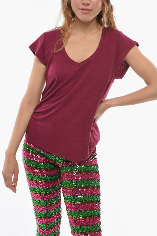 ETOILE Linen ZANKOU T-shirt with Deep Neck-line