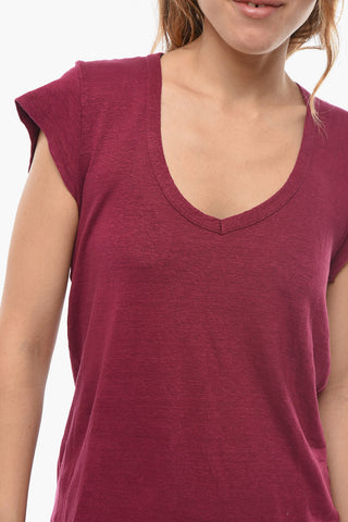 ETOILE Linen ZANKOU T-shirt with Deep Neck-line