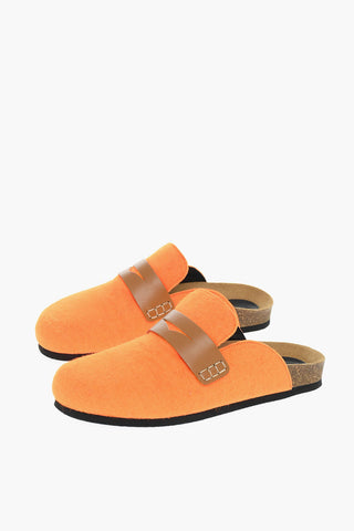 Rubber Soles Sabot With Leather Detail