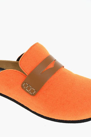 Rubber Soles Sabot With Leather Detail