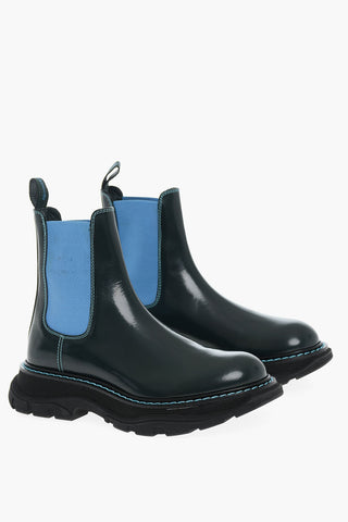 Brushed Leather Chealsea Boots With Contrasting Seams