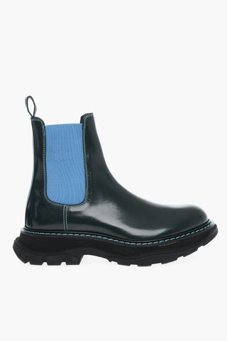 Brushed Leather Chealsea Boots With Contrasting Seams