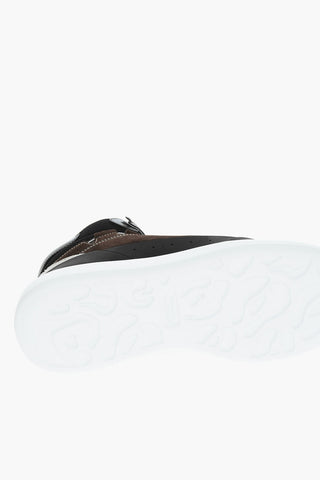 Canvas And Suede Leather High-Top Sneakers