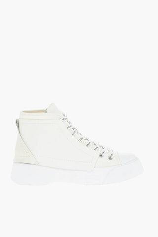 High-Top Sneakers With Leather Panels And Logoed Laces