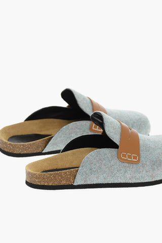 Rubber Sole Sabot With Leather Details