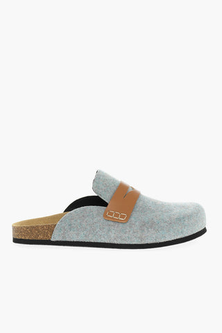 Rubber Sole Sabot With Leather Details