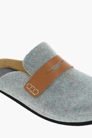 Rubber Sole Sabot With Leather Details