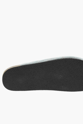 Rubber Sole Sabot With Leather Details