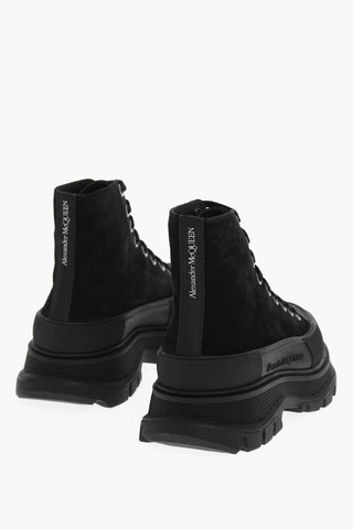 Sneakers High-Top In Pelle Scamosciata Con Suola Platform
