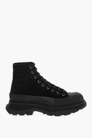 Sneakers High-Top In Pelle Scamosciata Con Suola Platform