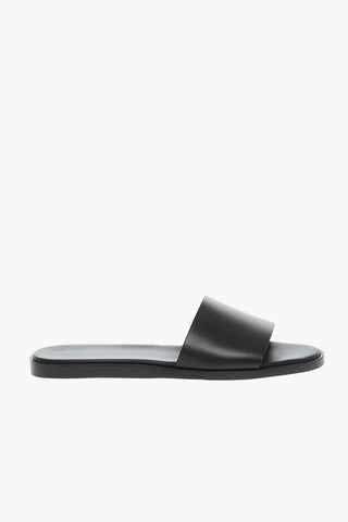 Slides In Pelle Con Suole In Cuoio